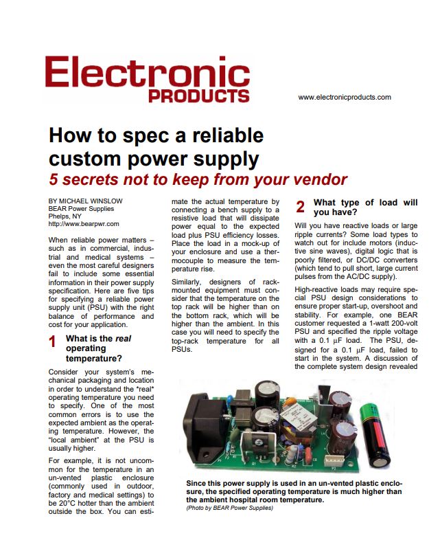 Custom Made Power Supply Examples Bear Power Supplies